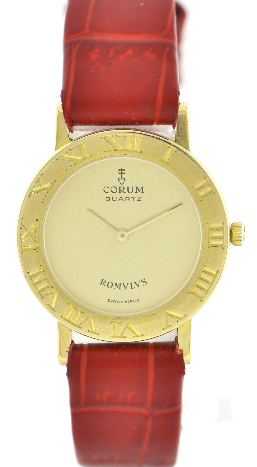 Corum Romulus Romvlvs 750/18k Gelbgold Damenuhr Ø26,5mm Quarz Box+ Papiere – Bild 2