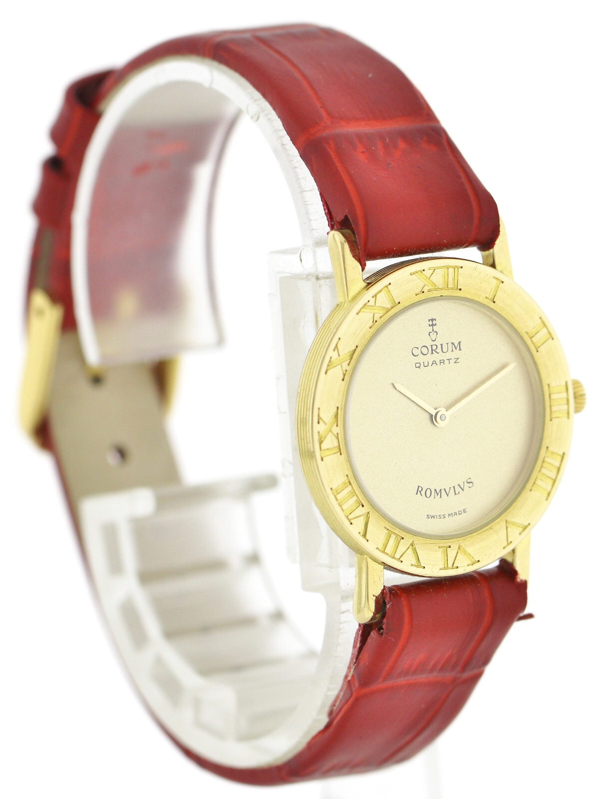 Corum Romulus Romvlvs 750/18k Gelbgold Damenuhr Ø26,5mm Quarz Box+ Papiere – Bild 3