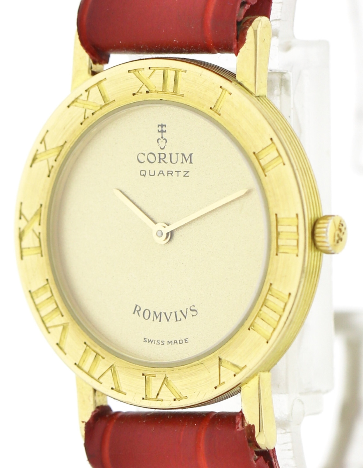 Corum Romulus Romvlvs 750/18k Gelbgold Damenuhr Ø26,5mm Quarz Box+ Papiere – Bild 6