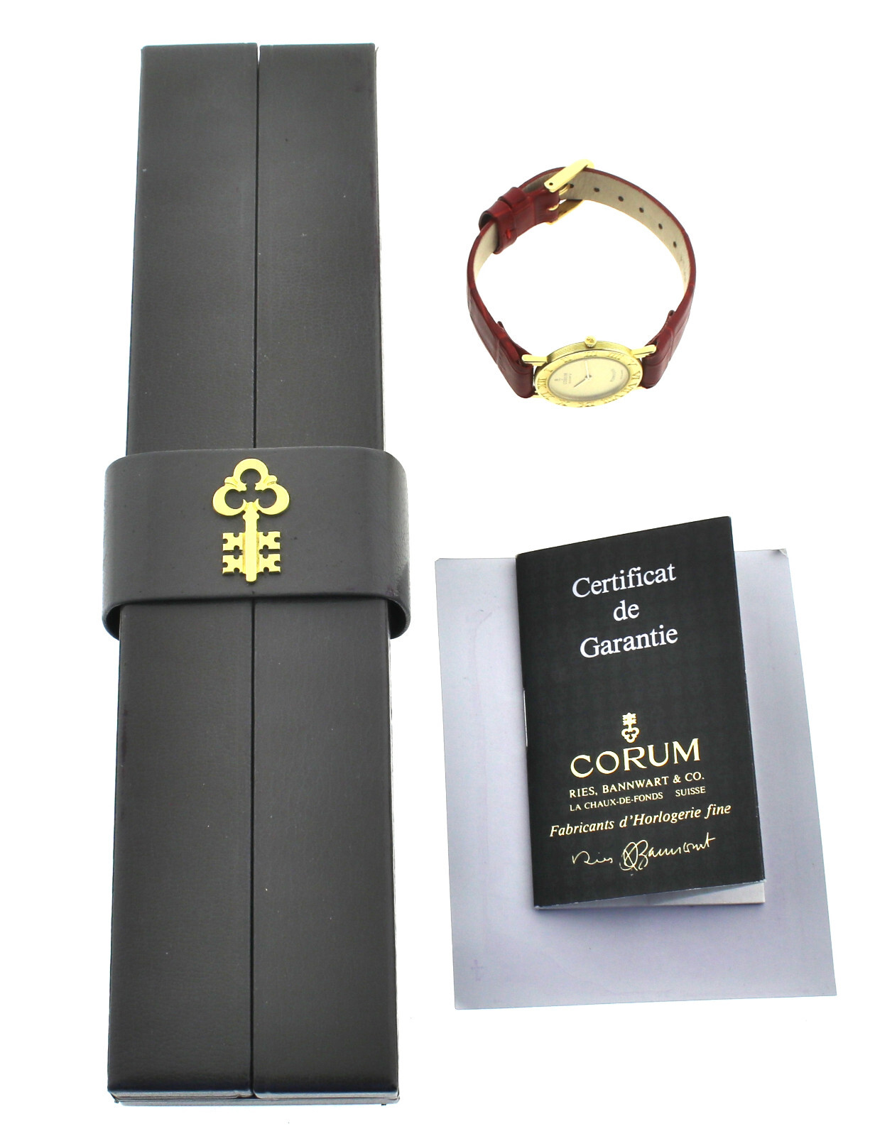 Corum Romulus Romvlvs 750/18k Gelbgold Damenuhr Ø26,5mm Quarz Box+ Papiere – Bild 11