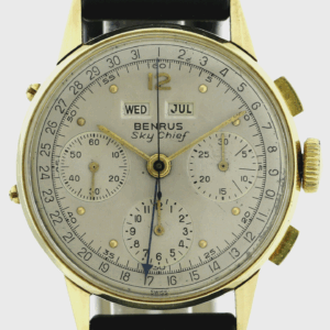Benrus Sky Chief Kal. 72c Vintage Chronograph Triple Calendar 585/14k ultrarare