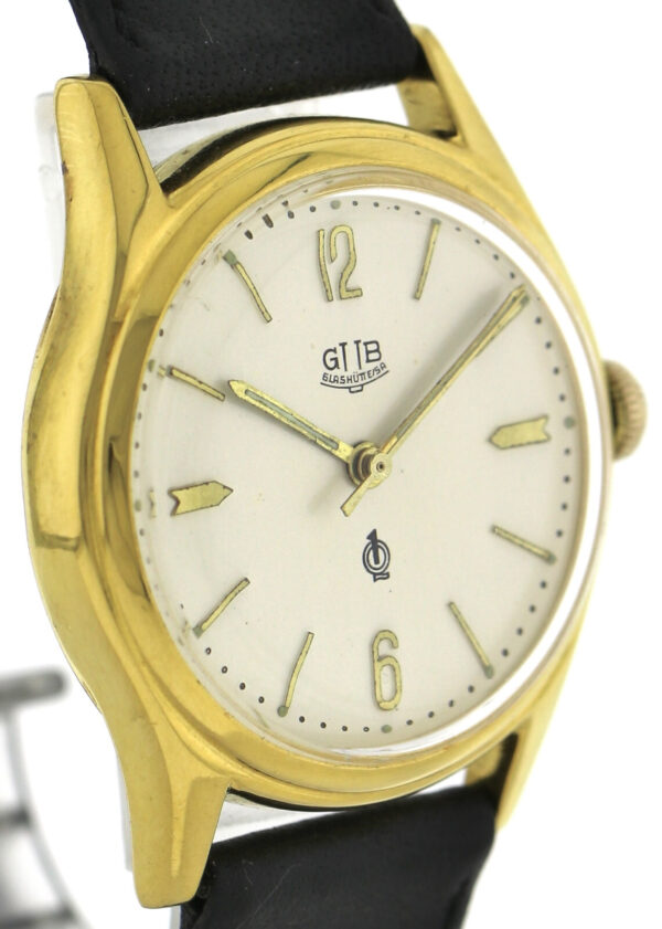rare GUB Glashütte Q1 Kaliber 60.3 vergoldete Vintage Herrenuhr Handaufzug 50er – Bild 5
