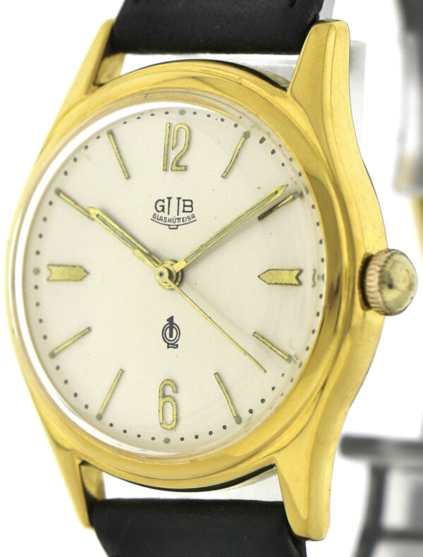 rare GUB Glashütte Q1 Kaliber 60.3 vergoldete Vintage Herrenuhr Handaufzug 50er – Bild 6