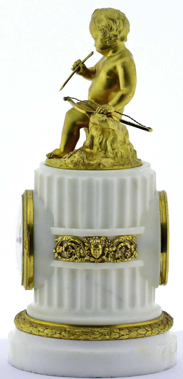 Amor Biedermeier Pendule Kaminuhr S.Marte Cie 1830-1860 Marmor-Bronze vergoldet – Bild 7