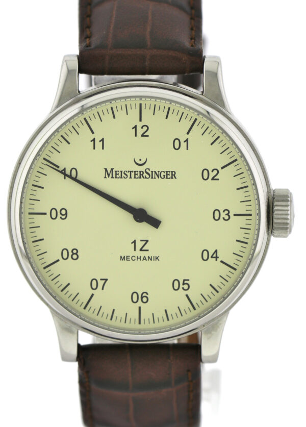 Meistersinger 1Z Mechanik Scrypto XL Einzeiger  Entschleunigung 43mm AM3.03 – Bild 2