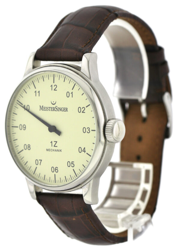 Meistersinger 1Z Mechanik Scrypto XL Einzeiger  Entschleunigung 43mm AM3.03 – Bild 4