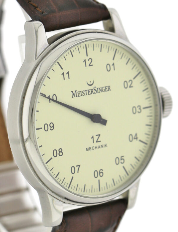 Meistersinger 1Z Mechanik Scrypto XL Einzeiger  Entschleunigung 43mm AM3.03 – Bild 5