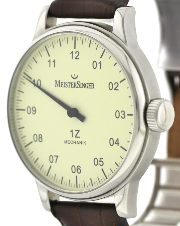 Meistersinger 1Z Mechanik Scrypto XL Einzeiger  Entschleunigung 43mm AM3.03 – Bild 6