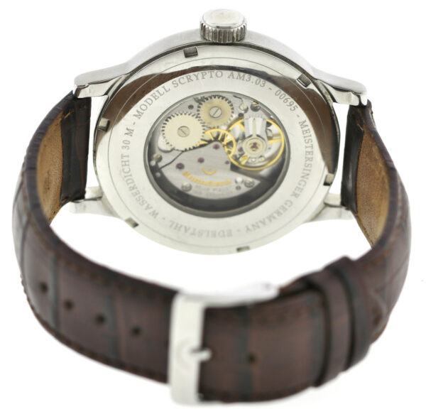 Meistersinger 1Z Mechanik Scrypto XL Einzeiger  Entschleunigung 43mm AM3.03 – Bild 9