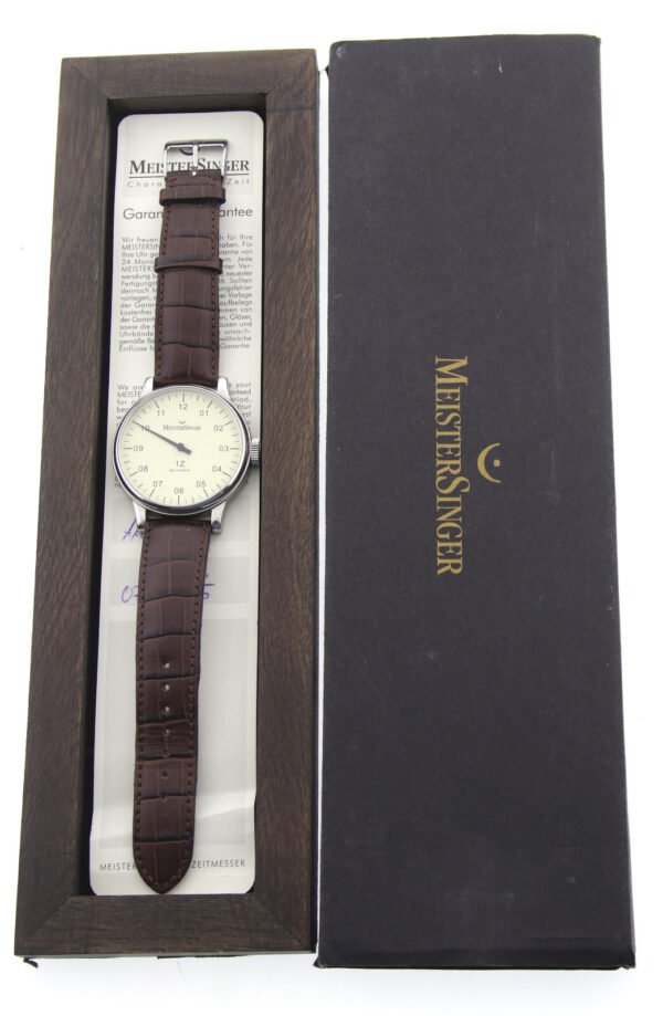 Meistersinger 1Z Mechanik Scrypto XL Einzeiger  Entschleunigung 43mm AM3.03 – Bild 11