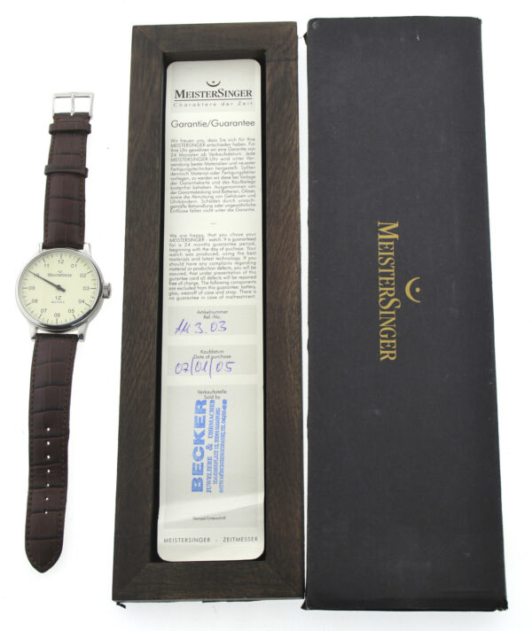 Meistersinger 1Z Mechanik Scrypto XL Einzeiger  Entschleunigung 43mm AM3.03 – Bild 12