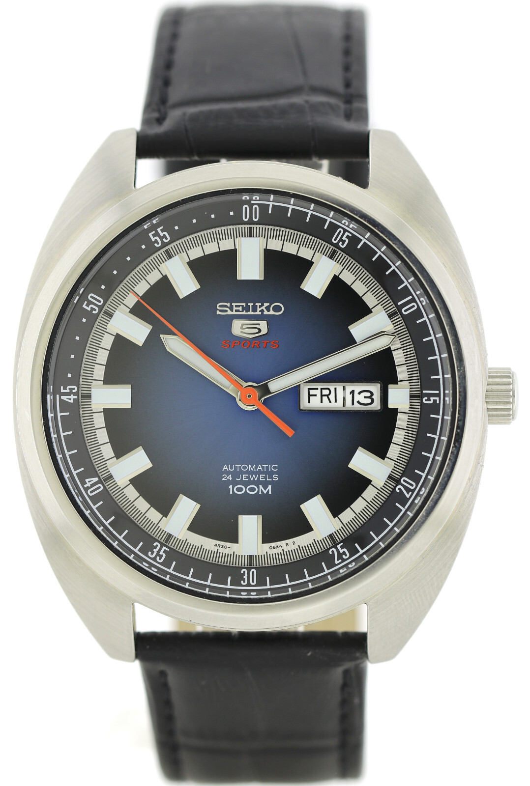große Seiko 5 Sports Automatik- Herrenuhr, Ref. 4R36-05Y0, blau 45mm Edelstahl – Bild 2