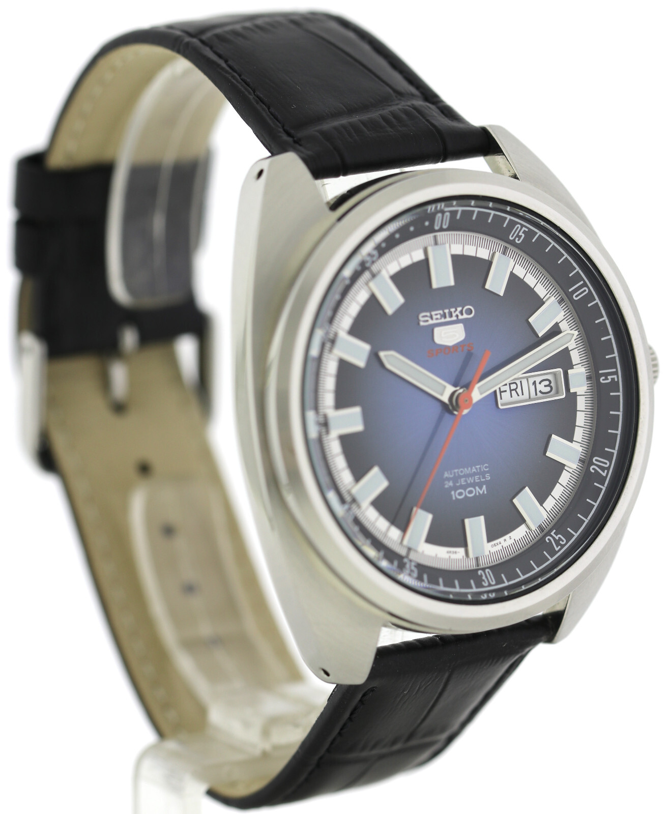 große Seiko 5 Sports Automatik- Herrenuhr, Ref. 4R36-05Y0, blau 45mm Edelstahl – Bild 3