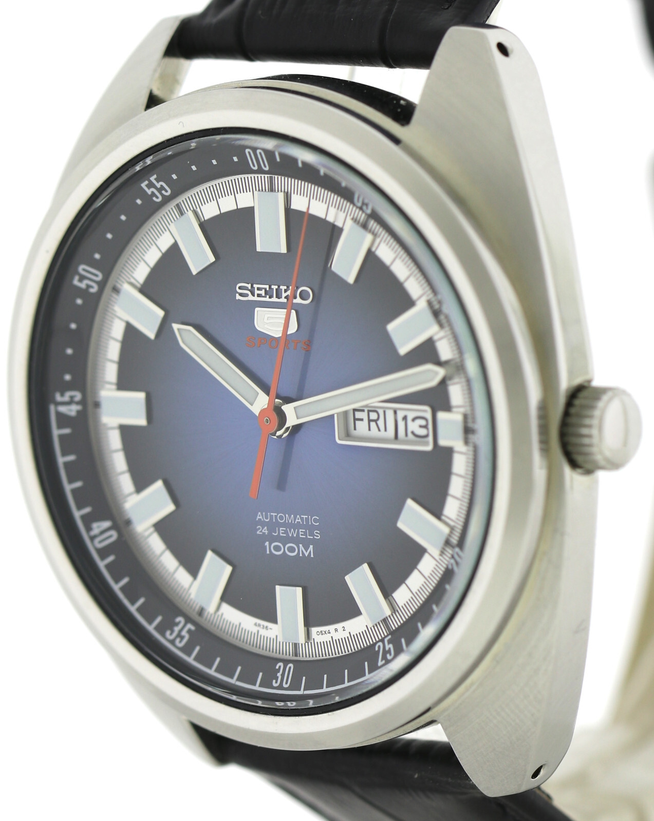große Seiko 5 Sports Automatik- Herrenuhr, Ref. 4R36-05Y0, blau 45mm Edelstahl – Bild 6