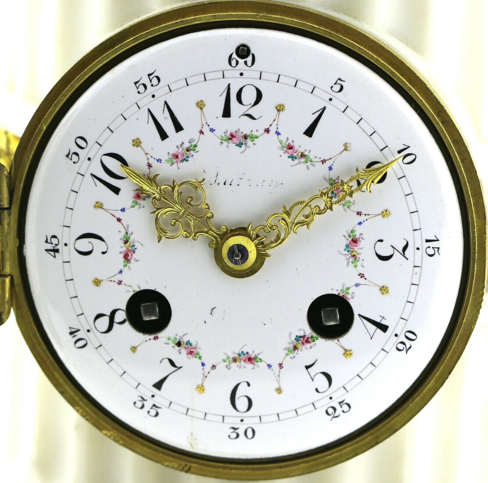 Amor Biedermeier Pendule Kaminuhr S.Marte Cie 1830-1860 Marmor-Bronze vergoldet – Bild 10