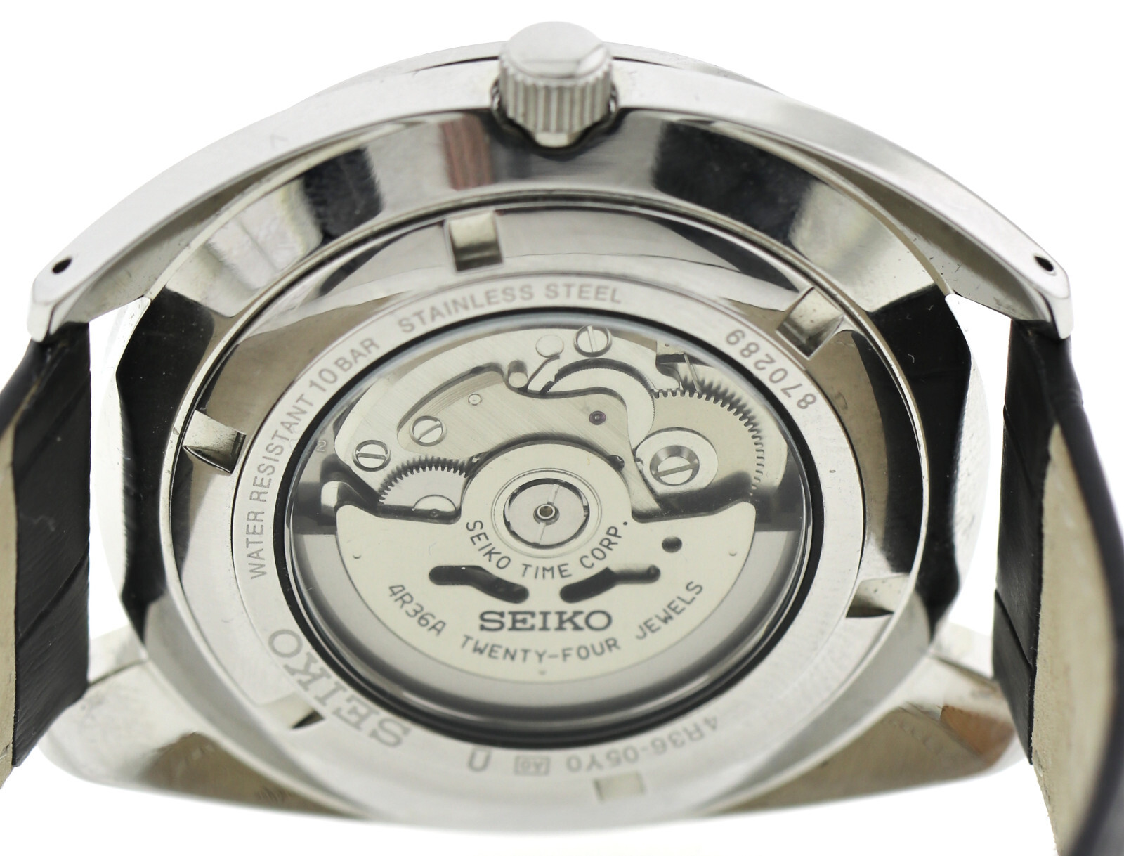 große Seiko 5 Sports Automatik- Herrenuhr, Ref. 4R36-05Y0, blau 45mm Edelstahl – Bild 9