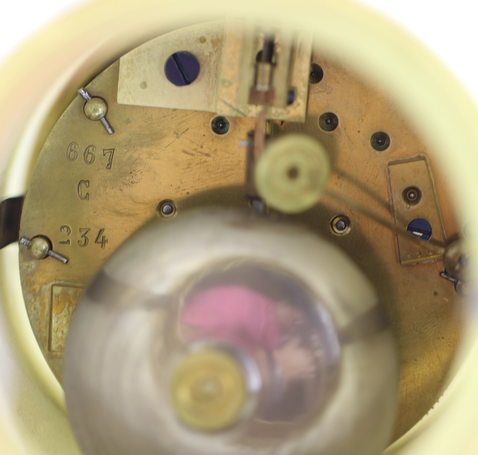 Amor Biedermeier Pendule Kaminuhr S.Marte Cie 1830-1860 Marmor-Bronze vergoldet – Bild 12