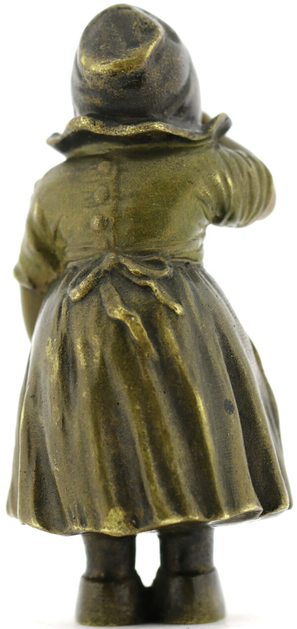 Set Bronze Figuren weinende Mädchen und Junge ca.8,5-9cm wohl um 1900 unsigniert – Bild 4