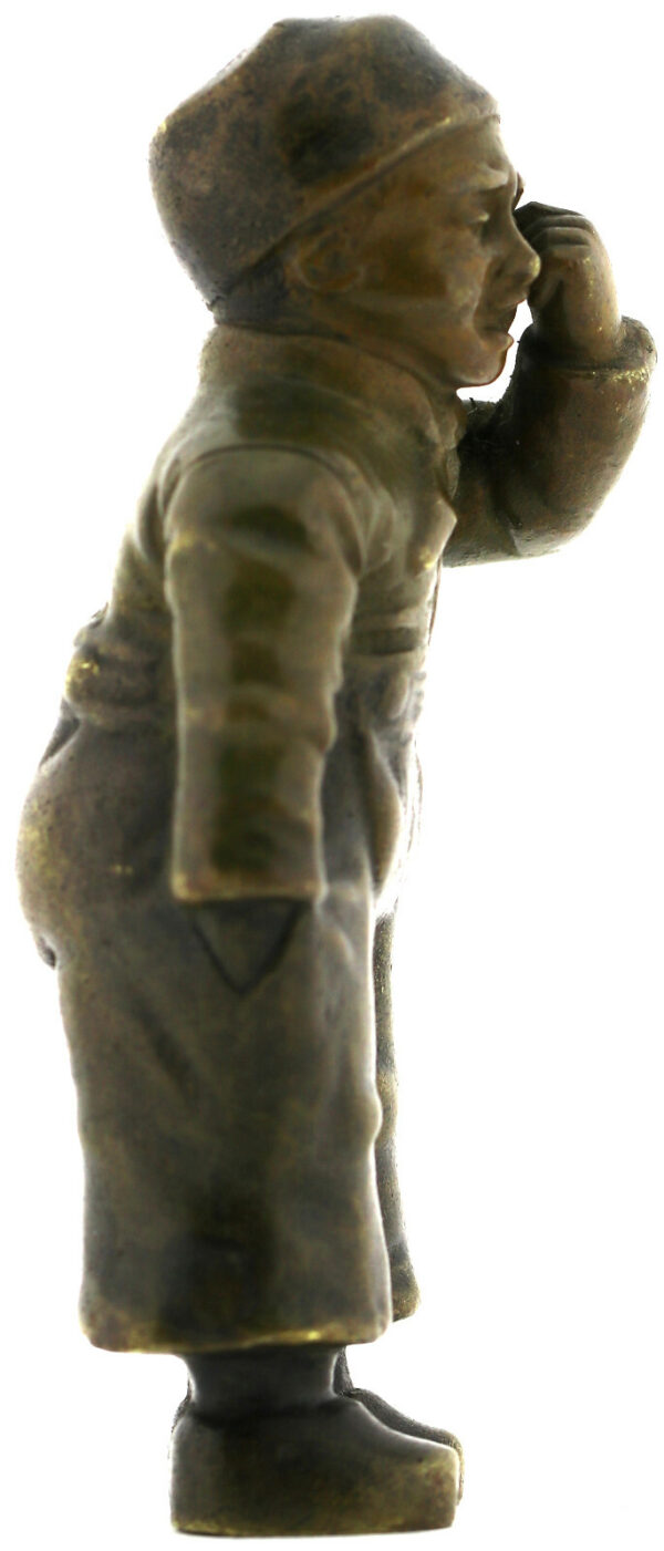 Set Bronze Figuren weinende Mädchen und Junge ca.8,5-9cm wohl um 1900 unsigniert – Bild 10