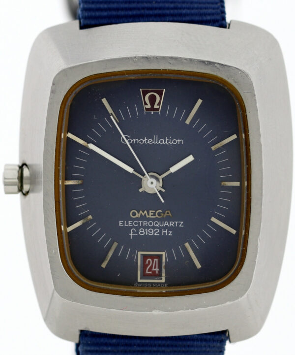 Rare Omega Constellation Electroquartz F8192 Hz  blaue Vintageuhr – Bild 2
