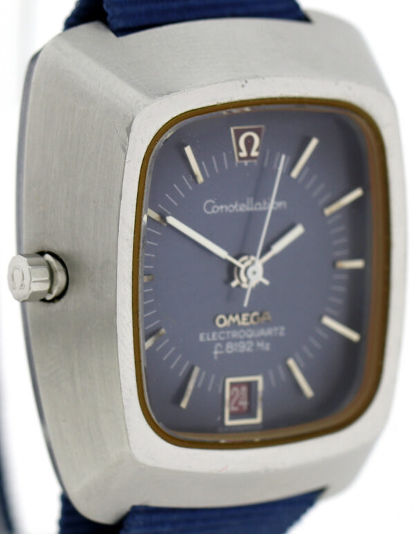 Rare Omega Constellation Electroquartz F8192 Hz  blaue Vintageuhr – Bild 4
