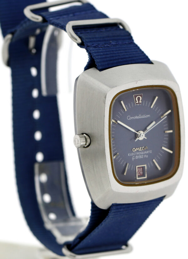 Rare Omega Constellation Electroquartz F8192 Hz  blaue Vintageuhr – Bild 5