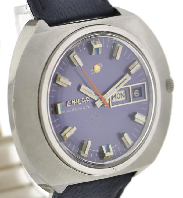 ENICAR DAY/DATE Vintage Herrenuhr Automatic A-R16.7 Ref. 2335 Stahl 1960/70er – Bild 4