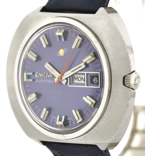 ENICAR DAY/DATE Vintage Herrenuhr Automatic A-R16.7 Ref. 2335 Stahl 1960/70er – Bild 5