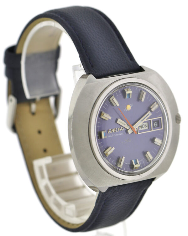 ENICAR DAY/DATE Vintage Herrenuhr Automatic A-R16.7 Ref. 2335 Stahl 1960/70er – Bild 6