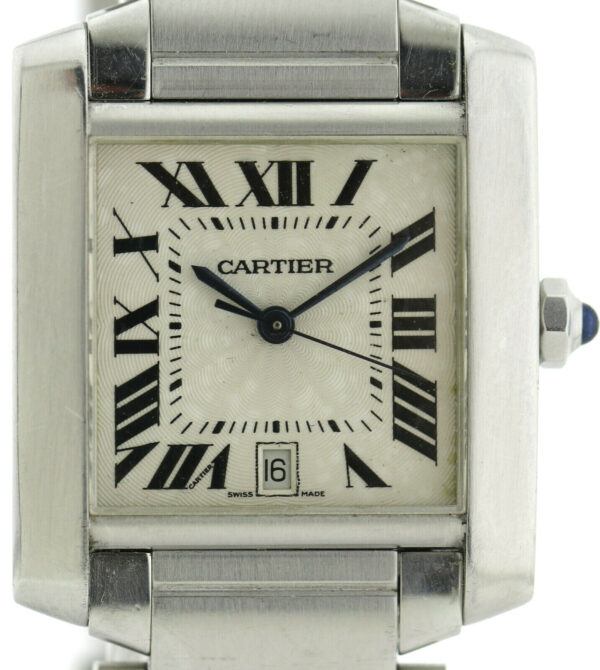 Cartier Tank Francaise Luxus Herrenuhr Automatic Ref.2302 Edelstahl Saphirglas