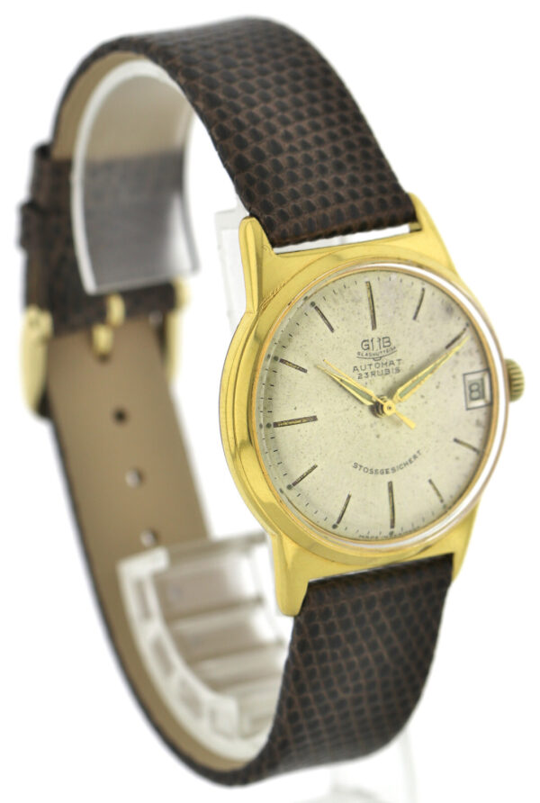 seltene GUB Glashütte Automat Kal. 67.1 vergoldete Vintage Herrenuhr 1960er – Bild 3
