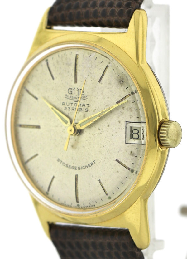 seltene GUB Glashütte Automat Kal. 67.1 vergoldete Vintage Herrenuhr 1960er – Bild 6