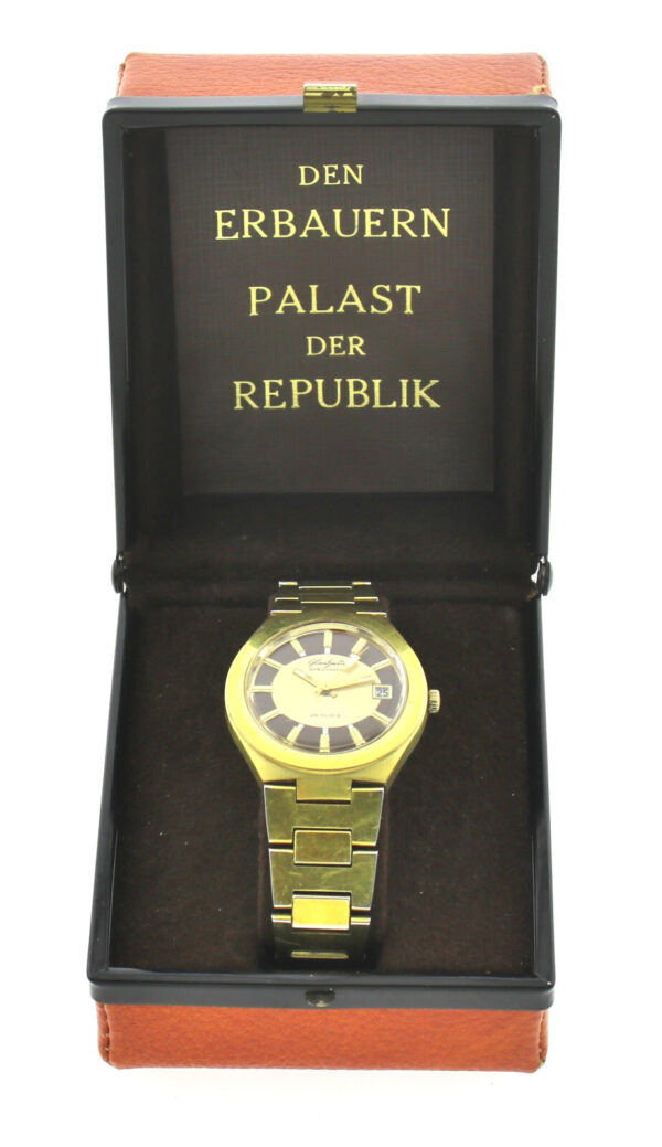 Sammler PALAST DER REPUBLIK GUB Glashütte Spezimatik Kal. 75 vergoldet mit Box