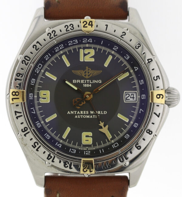 Breitling Antares World GMT Automatik Edelstahl Ref. B32047 Ø39mm ca. 1990-2000 – Bild 2