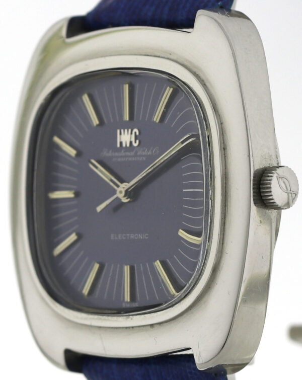 IWC Electronic Stimmgabel Vintage Herren Armbanduhr blau ~1970er Datum Edelstahl – Bild 5