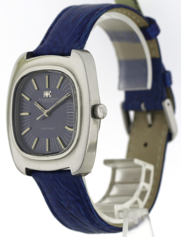 IWC Electronic Stimmgabel Vintage Herren Armbanduhr blau ~1970er Datum Edelstahl – Bild 6