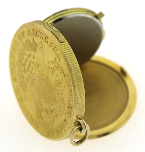 Rarität 20 Dollar Liberty Münzuhr Taschenuhr Anhängeuhr Ø34,5mm ca.35,3g – Bild 8