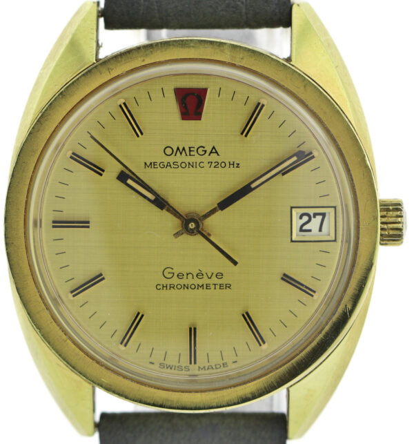 Omega Geneve Megasonic Chromometer Date Vintage Herren- Uhr Ref. 1980065 Ø35mm