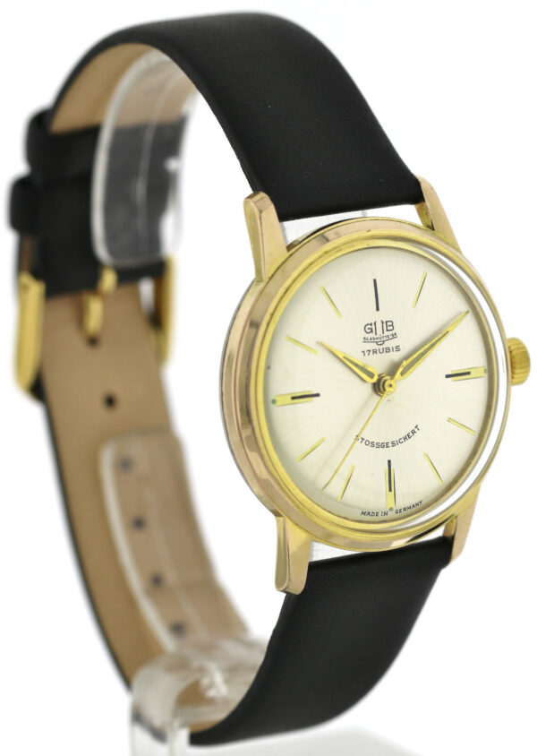 GUB Glashütte Kaliber 70.1 vergoldete Vintage Herren Armbanduhr Handaufzug 60er – Bild 3