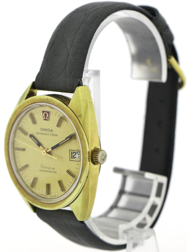 Omega Geneve Megasonic Chromometer Date Vintage Herren- Uhr Ref. 1980065 Ø35mm – Bild 6