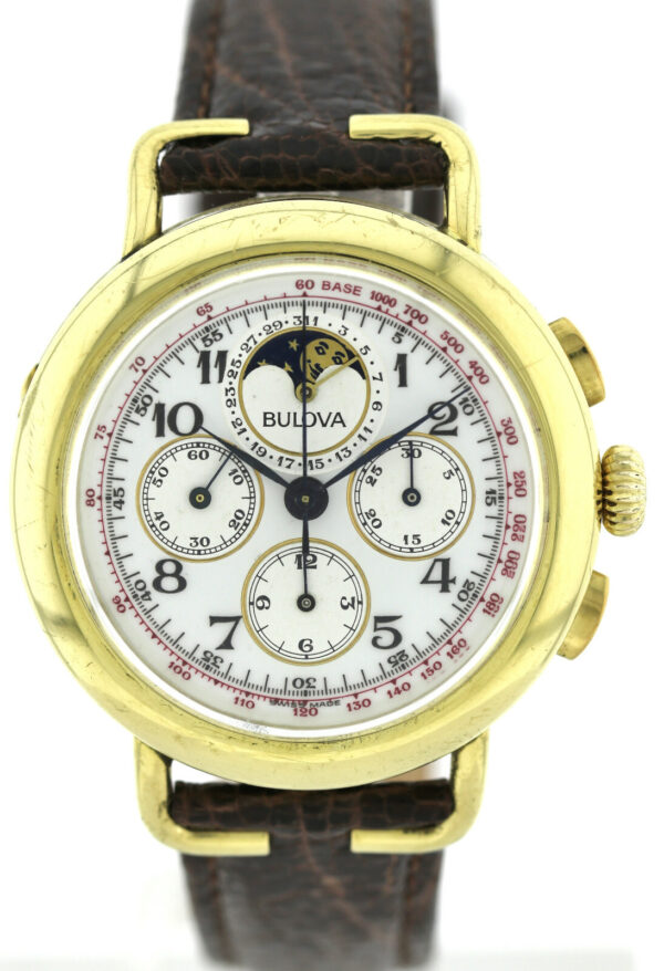 Rarität Bulova Vintage- Chronograph 750/18k Gold Mondphase Kal.1883 revisioniert – Bild 2