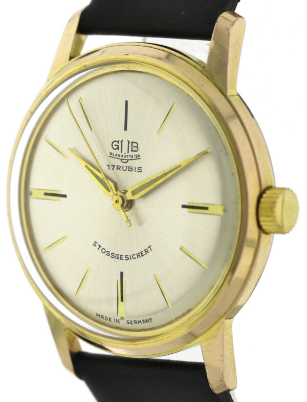 GUB Glashütte Kaliber 70.1 vergoldete Vintage Herren Armbanduhr Handaufzug 60er – Bild 6
