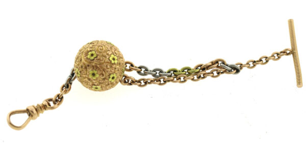 Rarität Lepine Le Roy Spindel Taschenuhr 18k Repousse Gehäuse mit Kette mind.14k – Bild 13