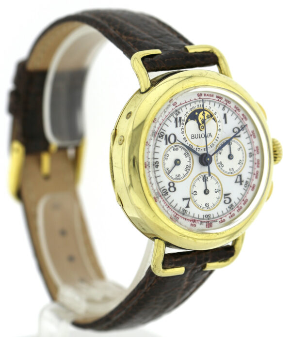 Rarität Bulova Vintage- Chronograph 750/18k Gold Mondphase Kal.1883 revisioniert – Bild 3