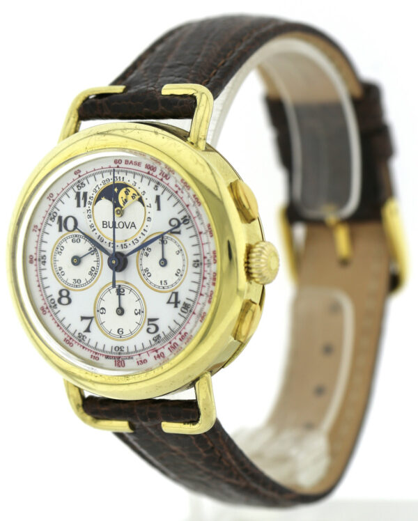 Rarität Bulova Vintage- Chronograph 750/18k Gold Mondphase Kal.1883 revisioniert – Bild 4