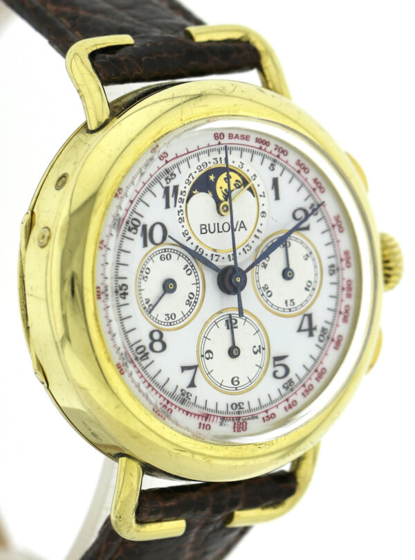 Rarität Bulova Vintage- Chronograph 750/18k Gold Mondphase Kal.1883 revisioniert – Bild 5