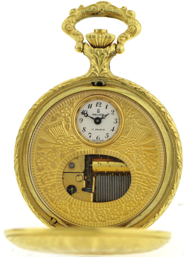 Reuge Herren Prunk Taschenuhr mit Musikspielwerk "La vie en rose" Ref.1016 Ø47mm
