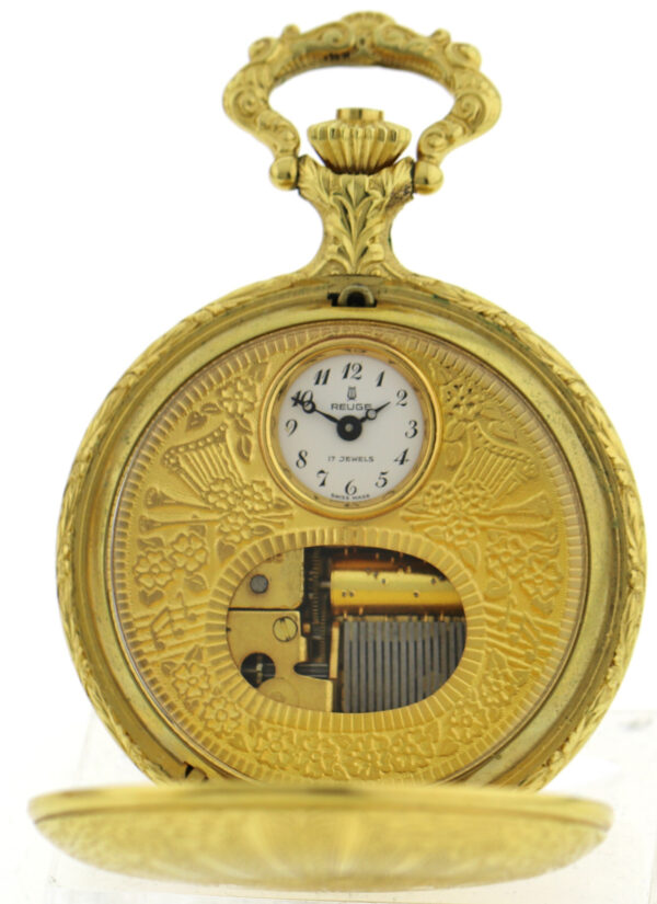 Reuge Herren Prunk Taschenuhr mit Musikspielwerk "La vie en rose" Ref.1016 Ø47mm – Bild 2