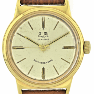 GUB Glashütte vergoldete Vintage Herrenuhr Kal.  70.1  ca. 34mm 60er Jahre
