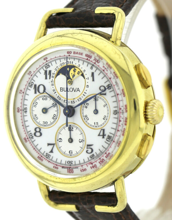 Rarität Bulova Vintage- Chronograph 750/18k Gold Mondphase Kal.1883 revisioniert – Bild 6